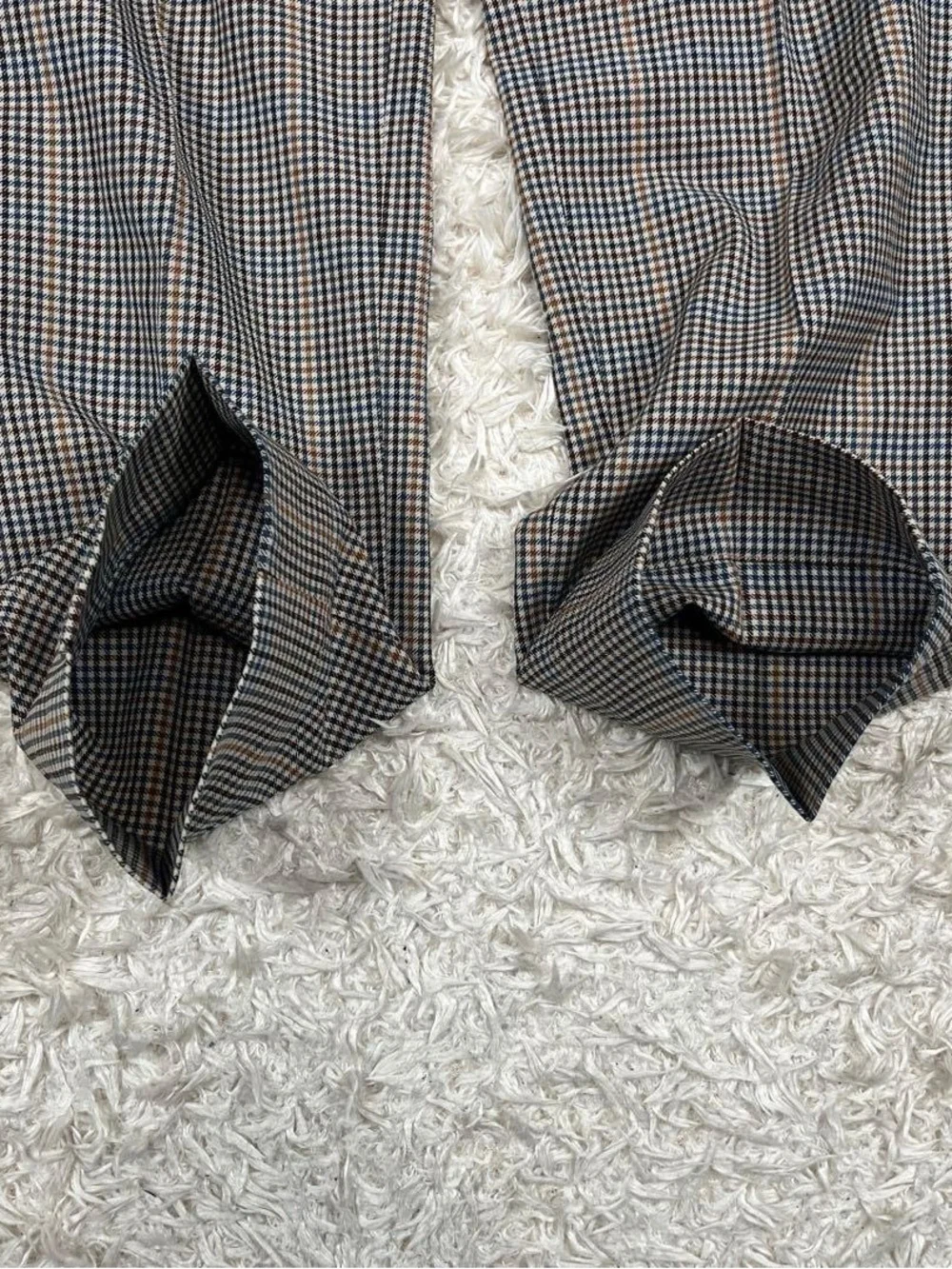 45R Check Pattern Wool Slacks Pants - Picture 10 of 15